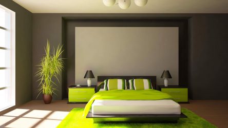 Como fazer um quarto verde interior o melhor lugar para relaxar? 175+ (Fotos) Opções de design (cortinas, papel de parede, paredes)