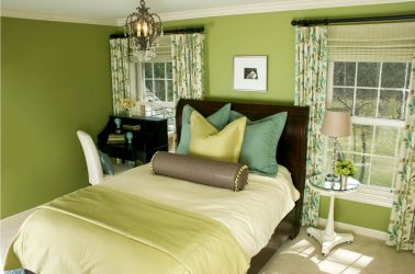 Como fazer um quarto verde interior o melhor lugar para relaxar? 175+ (Fotos) Opções de design (cortinas, papel de parede, paredes)