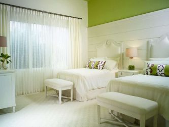 Como fazer um quarto verde interior o melhor lugar para relaxar? 175+ (Fotos) Opções de design (cortinas, papel de parede, paredes)