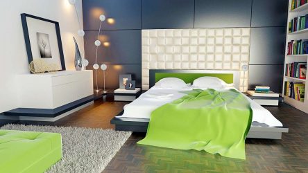 Como fazer um quarto verde interior o melhor lugar para relaxar? 175+ (Fotos) Opções de design (cortinas, papel de parede, paredes)