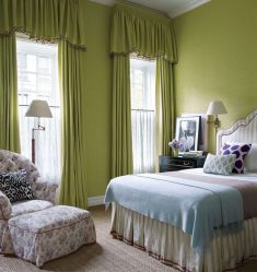 Como fazer um quarto verde interior o melhor lugar para relaxar? 175+ (Fotos) Opções de design (cortinas, papel de parede, paredes)
