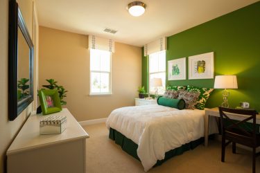 Como fazer um quarto verde interior o melhor lugar para relaxar? 175+ (Fotos) Opções de design (cortinas, papel de parede, paredes)