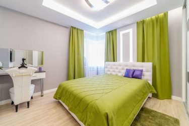 Como fazer um quarto verde interior o melhor lugar para relaxar? 175+ (Fotos) Opções de design (cortinas, papel de parede, paredes)