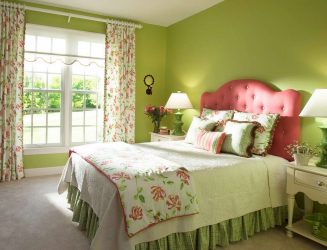 Como fazer um quarto verde interior o melhor lugar para relaxar? 175+ (Fotos) Opções de design (cortinas, papel de parede, paredes)