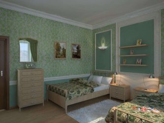 Como fazer um quarto verde interior o melhor lugar para relaxar? 175+ (Fotos) Opções de design (cortinas, papel de parede, paredes)