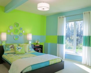 Como fazer um quarto verde interior o melhor lugar para relaxar? 175+ (Fotos) Opções de design (cortinas, papel de parede, paredes)