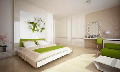 Como fazer um quarto verde interior o melhor lugar para relaxar? 175+ (Fotos) Opções de design (cortinas, papel de parede, paredes)