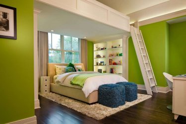 Como fazer um quarto verde interior o melhor lugar para relaxar? 175+ (Fotos) Opções de design (cortinas, papel de parede, paredes)
