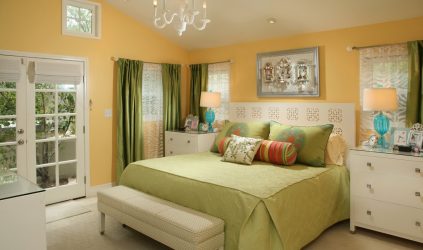 Como fazer um quarto verde interior o melhor lugar para relaxar? 175+ (Fotos) Opções de design (cortinas, papel de parede, paredes)