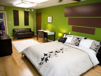 Como fazer um quarto verde interior o melhor lugar para relaxar? 175+ (Fotos) Opções de design (cortinas, papel de parede, paredes)