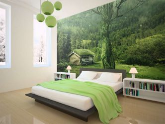 Como fazer um quarto verde interior o melhor lugar para relaxar? 175+ (Fotos) Opções de design (cortinas, papel de parede, paredes)