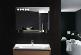 Mirror in the bathroom with lights (200+ Photos): Practicality and originality of the idea. Choose additional accessories (socket / clock / heated)