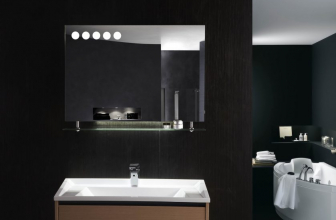 Mirror in the bathroom with lights (200+ Photos): Practicality and originality of the idea. Choose additional accessories (socket / clock / heated)