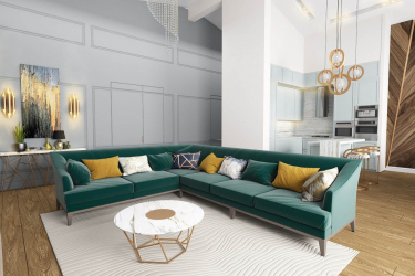 Cor dourada no interior - Design elegante entre luxo e luxo (205+ Foto de cozinha, quarto, sala de estar)