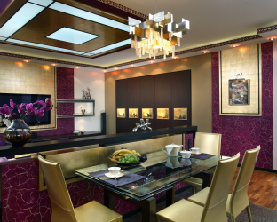 Cor dourada no interior - Design elegante entre luxo e luxo (205+ Foto de cozinha, quarto, sala de estar)