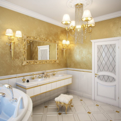 Cor dourada no interior - Design elegante entre luxo e luxo (205+ Foto de cozinha, quarto, sala de estar)