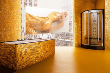 Cor dourada no interior - Design elegante entre luxo e luxo (205+ Foto de cozinha, quarto, sala de estar)