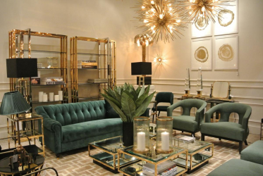 Cor dourada no interior - Design elegante entre luxo e luxo (205+ Foto de cozinha, quarto, sala de estar)