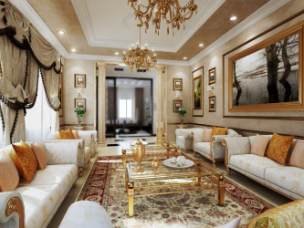 Cor dourada no interior - Design elegante entre luxo e luxo (205+ Foto de cozinha, quarto, sala de estar)