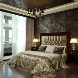 Cor dourada no interior - Design elegante entre luxo e luxo (205+ Foto de cozinha, quarto, sala de estar)