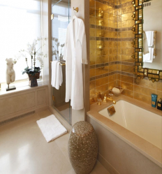 Cor dourada no interior - Design elegante entre luxo e luxo (205+ Foto de cozinha, quarto, sala de estar)