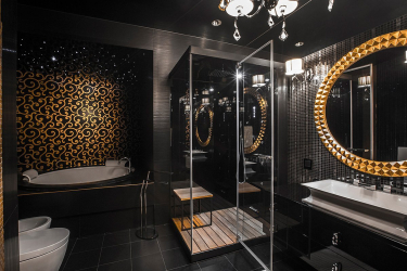 Cor dourada no interior - Design elegante entre luxo e luxo (205+ Foto de cozinha, quarto, sala de estar)
