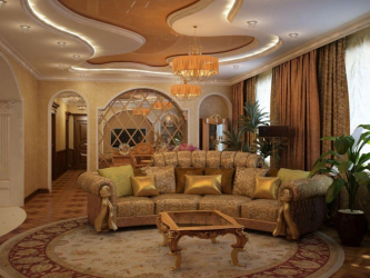 Cor dourada no interior - Design elegante entre luxo e luxo (205+ Foto de cozinha, quarto, sala de estar)