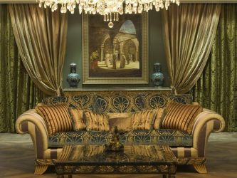Cor dourada no interior - Design elegante entre luxo e luxo (205+ Foto de cozinha, quarto, sala de estar)