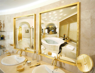Cor dourada no interior - Design elegante entre luxo e luxo (205+ Foto de cozinha, quarto, sala de estar)