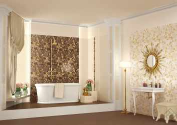 Cor dourada no interior - Design elegante entre luxo e luxo (205+ Foto de cozinha, quarto, sala de estar)
